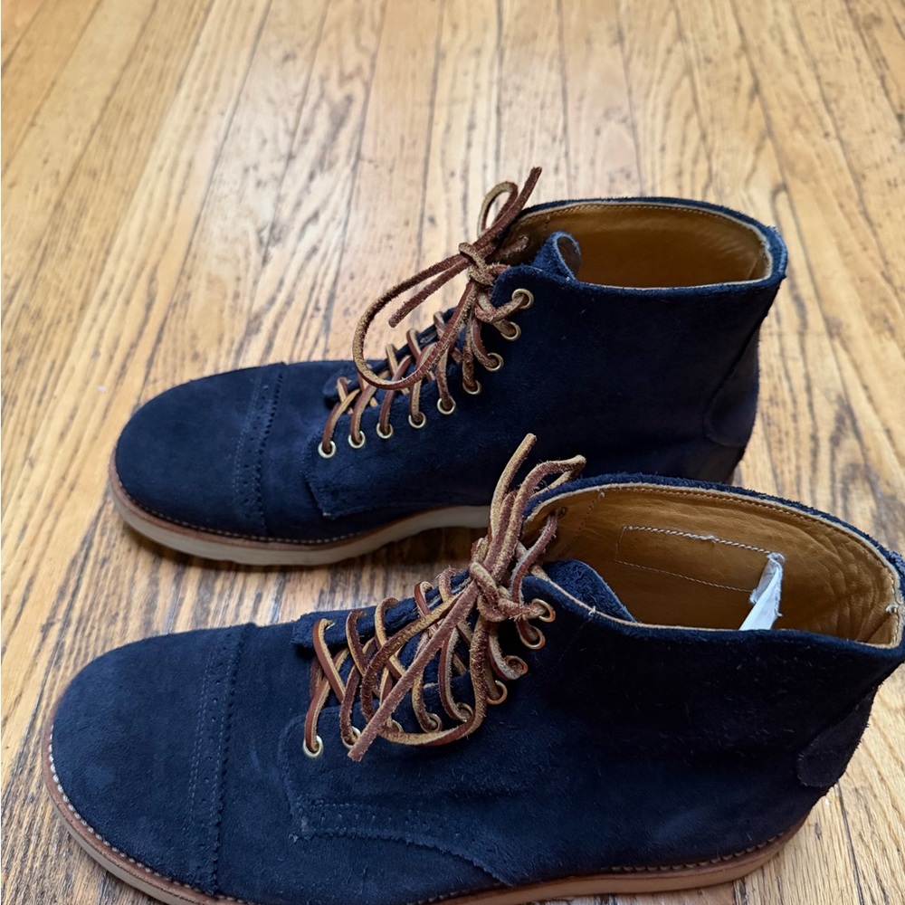 Yuketen Johnson Fo Navy Suede Boots Sz Mens 10.5D